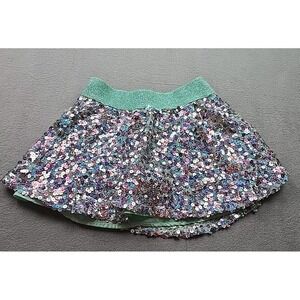 Justice Girls Sequin Mini Skirt Skater Size 7‎ Sequin Mint Pink W/ Shorts